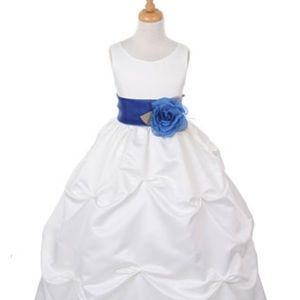 Flower girl dress, royal blue w/ accessories size 8 youth